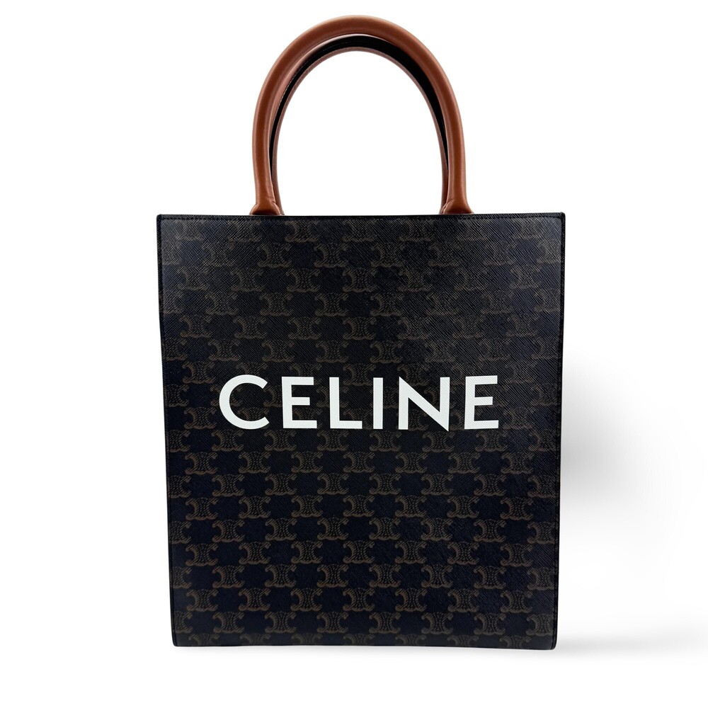 Celine Vertical Cabas Triomphe Coated Canvas Large